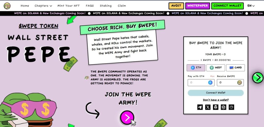 Wall Street Pepe (WEPE): Meme coin koji cilja nadmašiti XRP