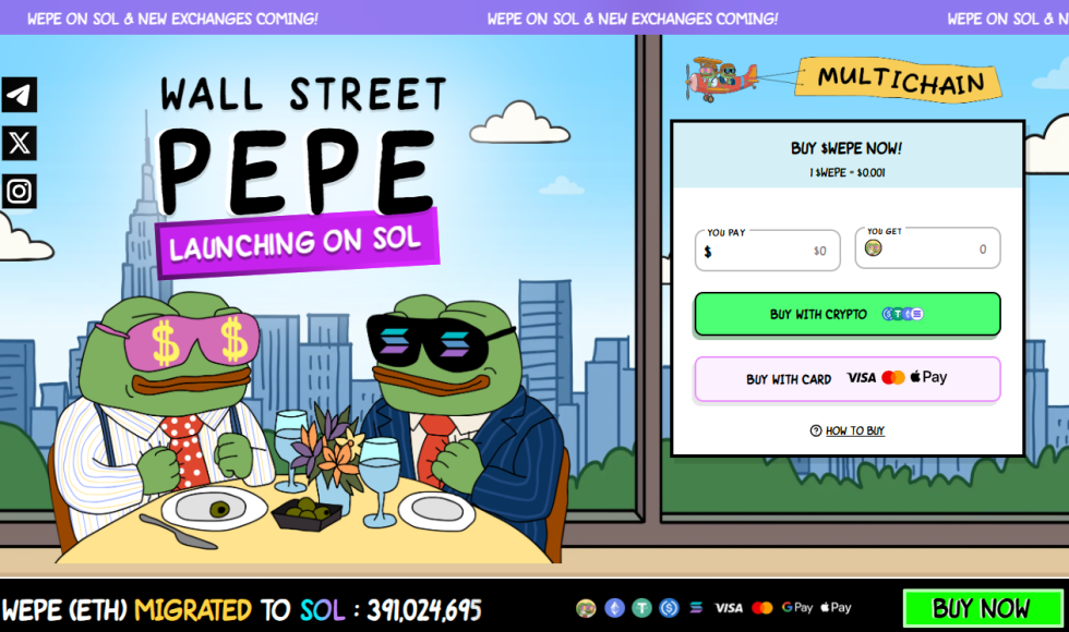 Wall Street Pepe – Solana paplašinājums ar 1:1 žetona paritāti