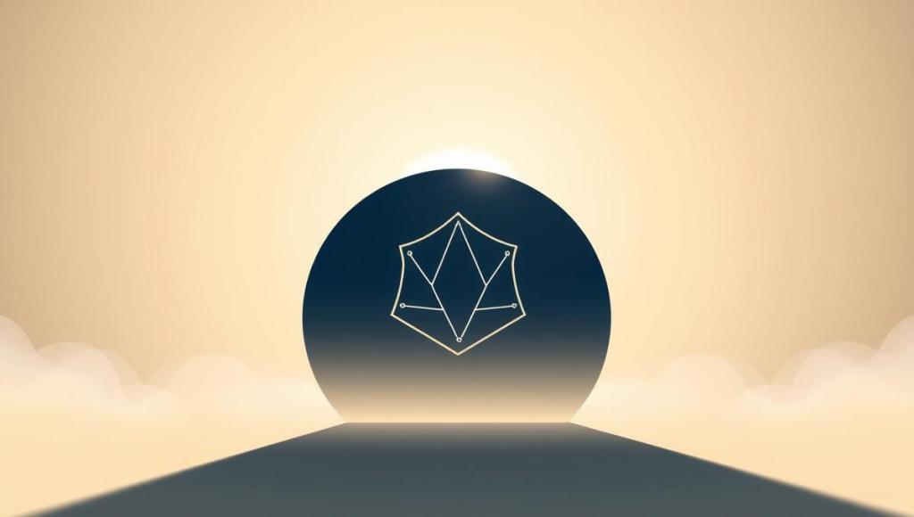 Cardano blockchain digital symbol illustration