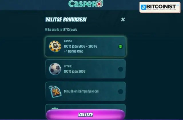 caspero casino etusivu bonus