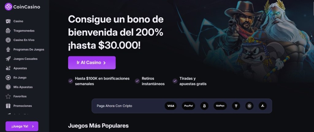 CoinCasino permite hacer apuestas con Ethereum siempre que quieras