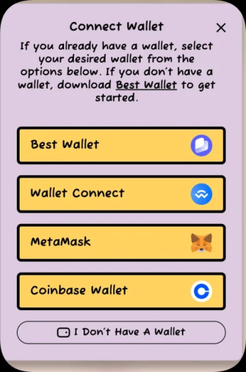 3. Korak – Povežite Best Wallet sa zvaničnim WEPE portalom