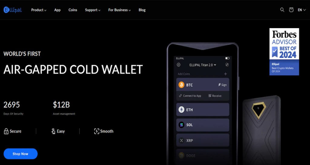 5. Ellipal Wallet – Ασύρματο hardware wallet σε μορφή κάρτας με απομόνωση κλειδιού και κορυφαία ασφάλεια