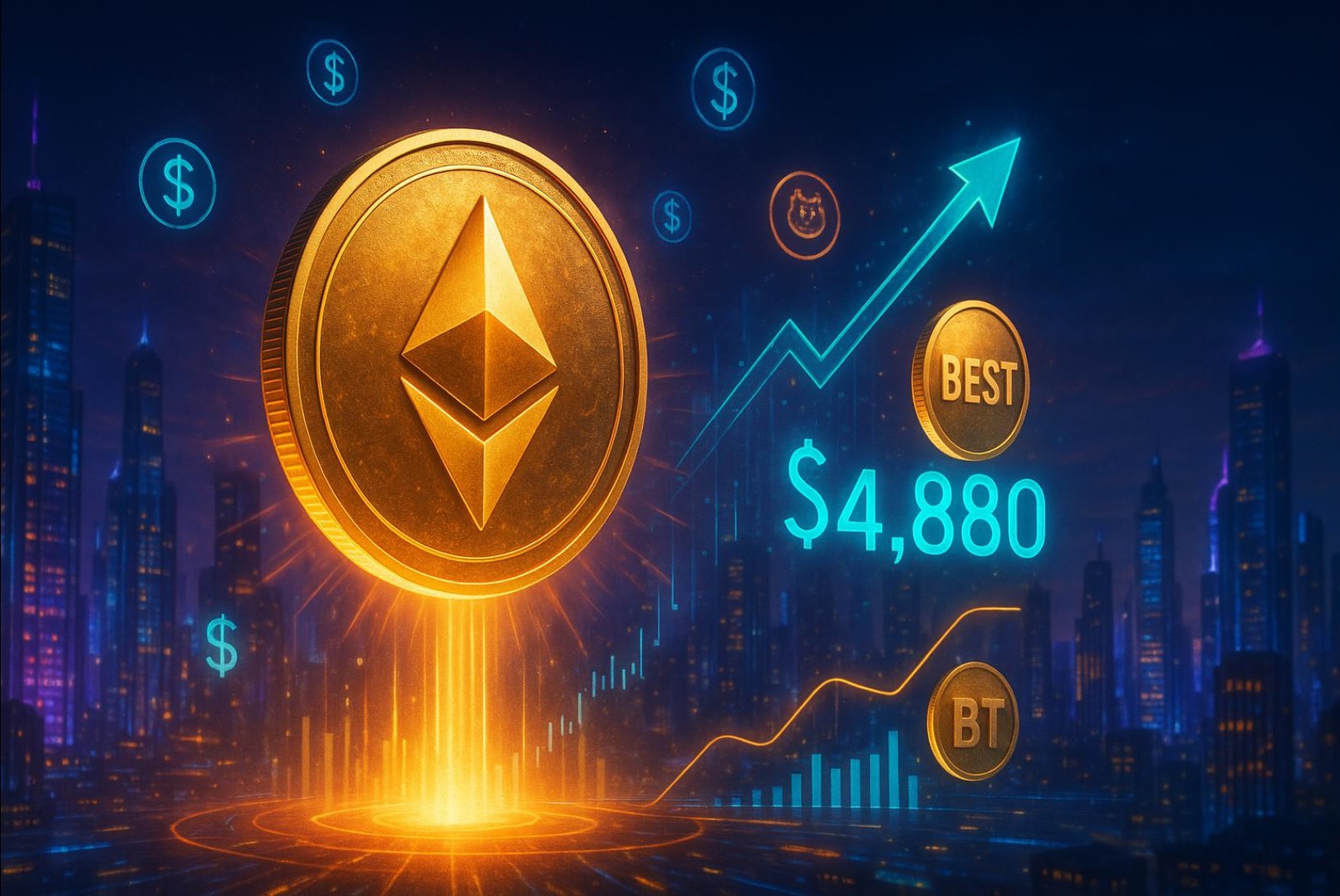 Ethereum hits ATH of $4,880 $BEST rally coming
