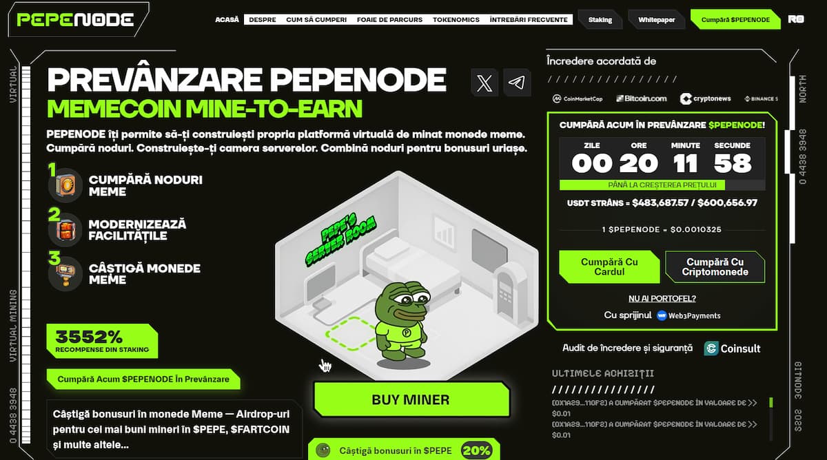 Pepenode (PEPENODE): Mine-to-earn pe Ethereum