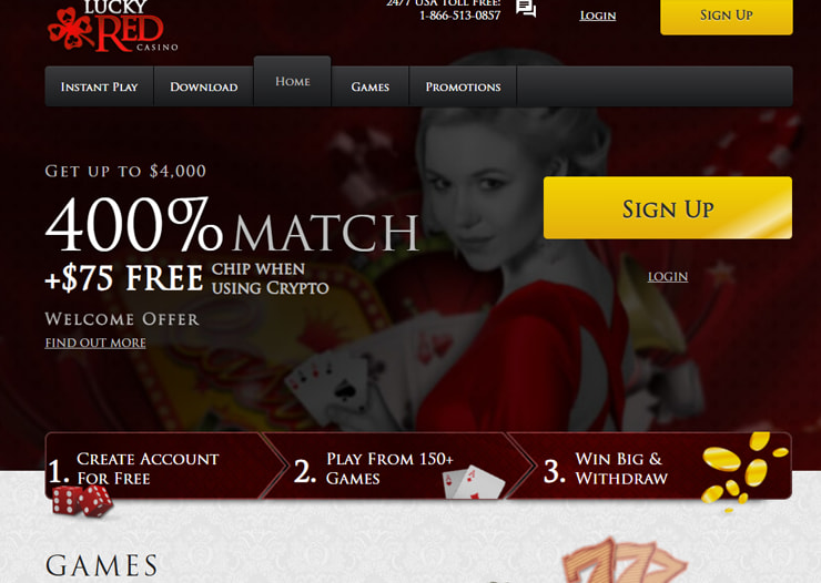 lucky red high payout casino welcome bonus and sign up