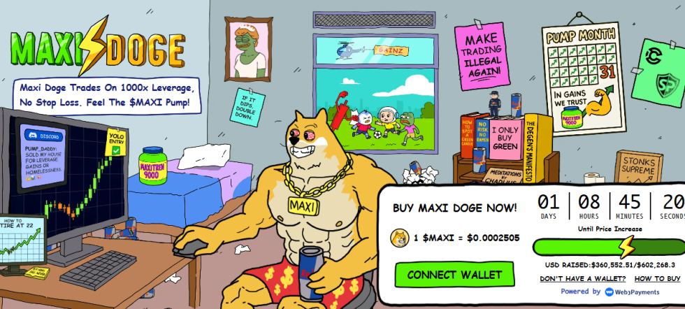 Veiciet līdzekļu iemaksu makā lai nopirktu Maxi Doge