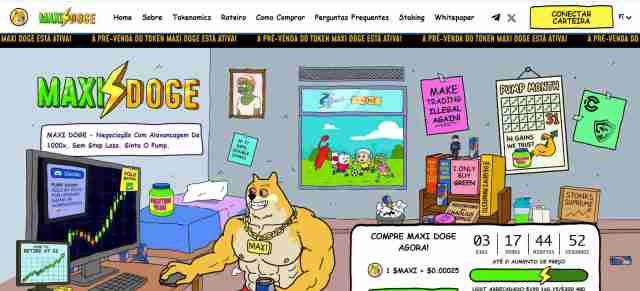 Homepage do MaxiDoge em português