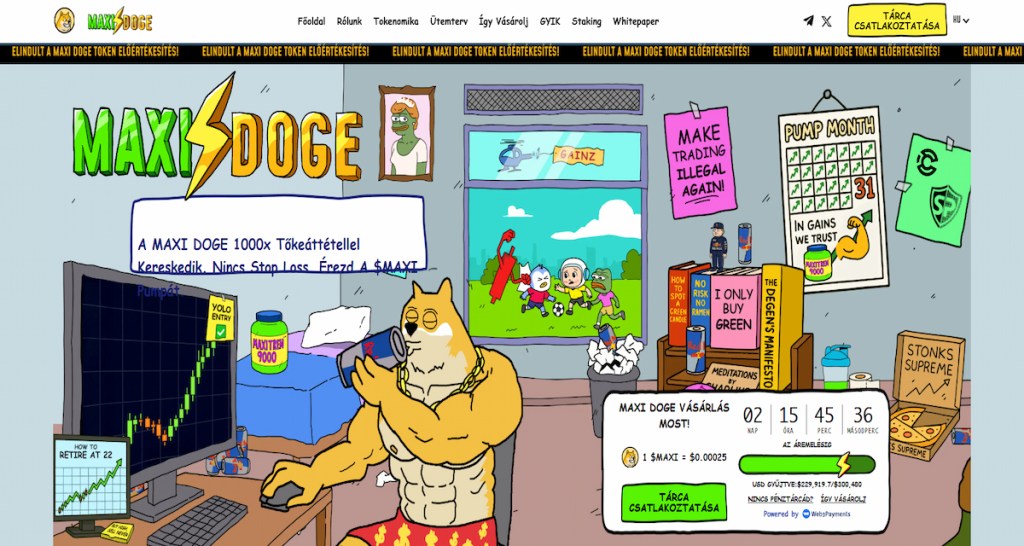 Maxi Doge ($MAXI): A végső mémcoin-nehézsúlyú