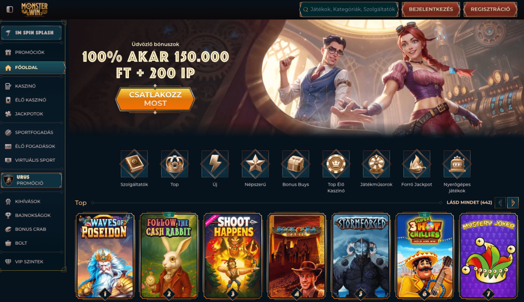 monsterwin online kaszinó