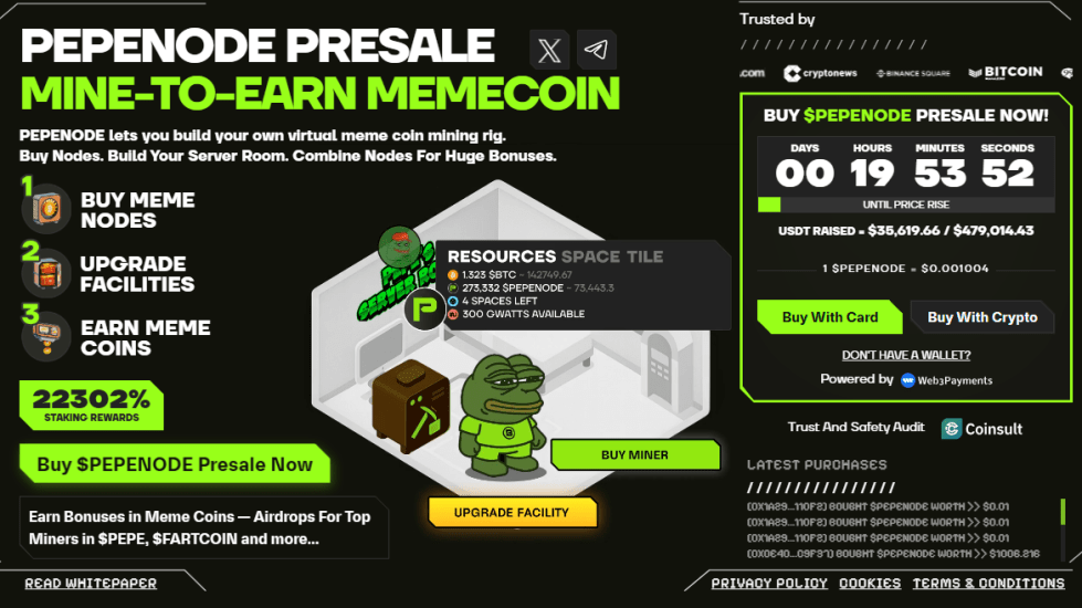 PEPENODE – PEPE žetons ar cenu, kas piemērota agrīniem investoriem