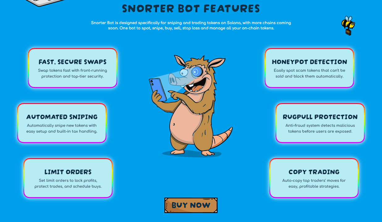 Snorter Bot-Funktionen und Token-Vorteile.