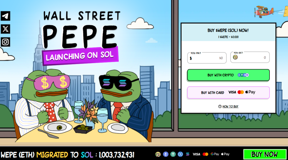 Wall Street Pepe (WEPE) sadedzina žetonus, turpinot pāreju