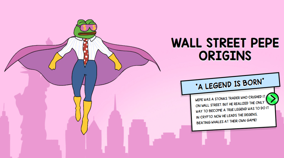 Wall Street Pepe — mēmu spēks ar inženierijas palīdzību izstrādātu paritāti