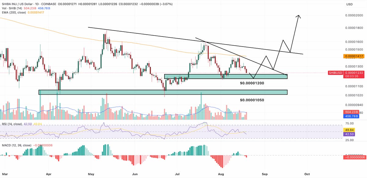テクニカル視点：0.000012ドル水準が焦点