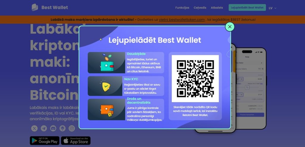 1. Uzticamas platformas izvēle (piemērs: Best Wallezt)