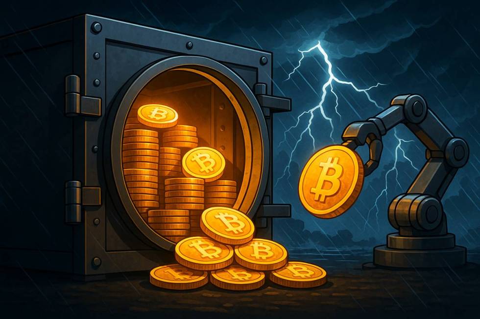 ห้องนิรภัยเก็บ Bitcoin ท่ามกลางพายุและแขนกลสะสมเหรียญ