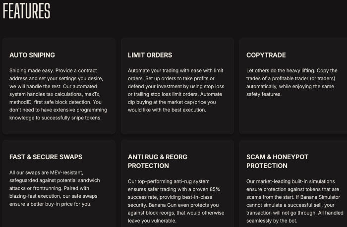 Banana Gun bot features