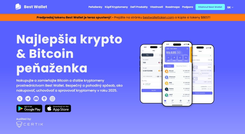 1. Registrácia v Best Wallet a vytvorenie krypto účtu