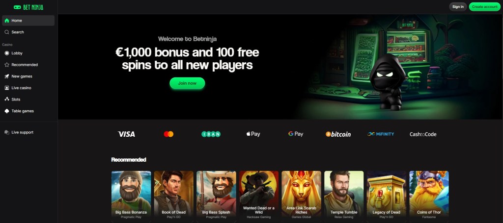 4. BetNinja – Among the best offshore betting sites for football punters