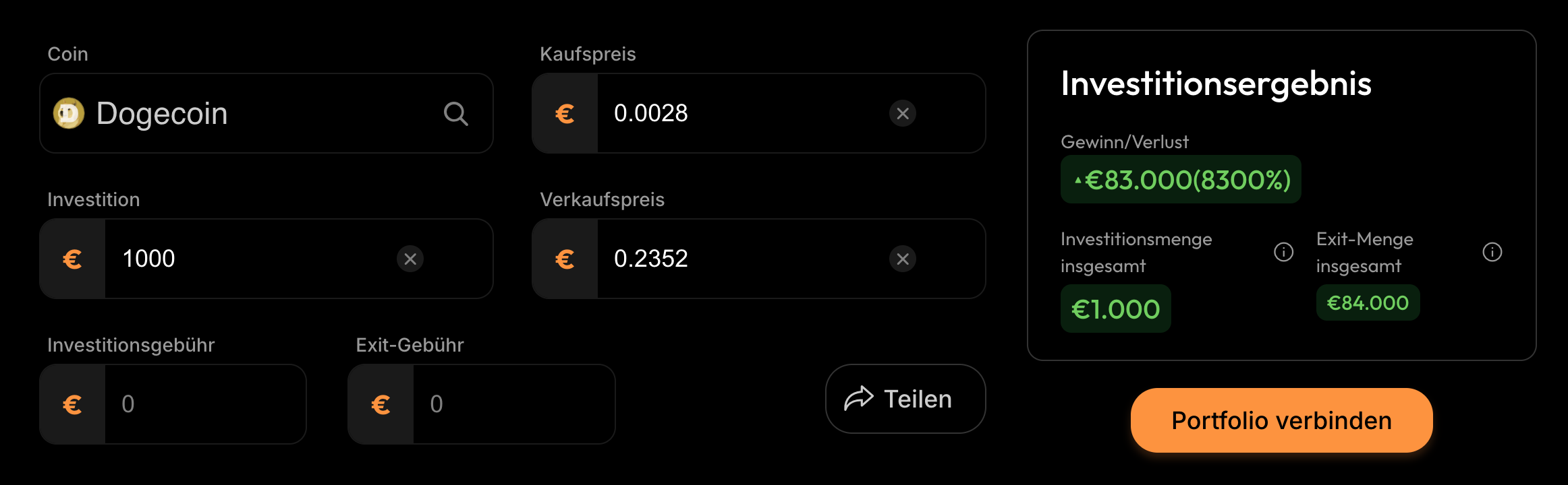 Dogecoin: Möglicher Gewinn nach 5 Jahren bei einer Investition von 1000 Euro