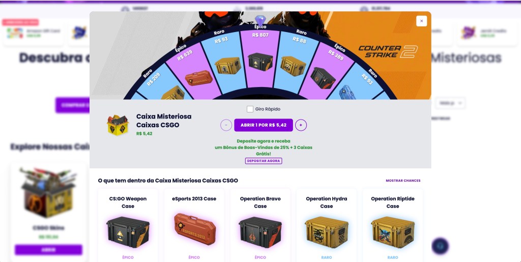 Caixa Misteriosa CSGO