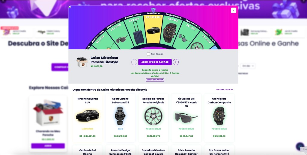 Caixa Misteriosa Porsche Lifestyle