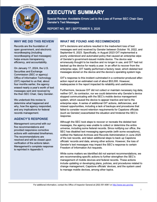 US SEC Under Fire For Gensler’s ‘Missing’ Texts From Key Crypto Crackdown Period