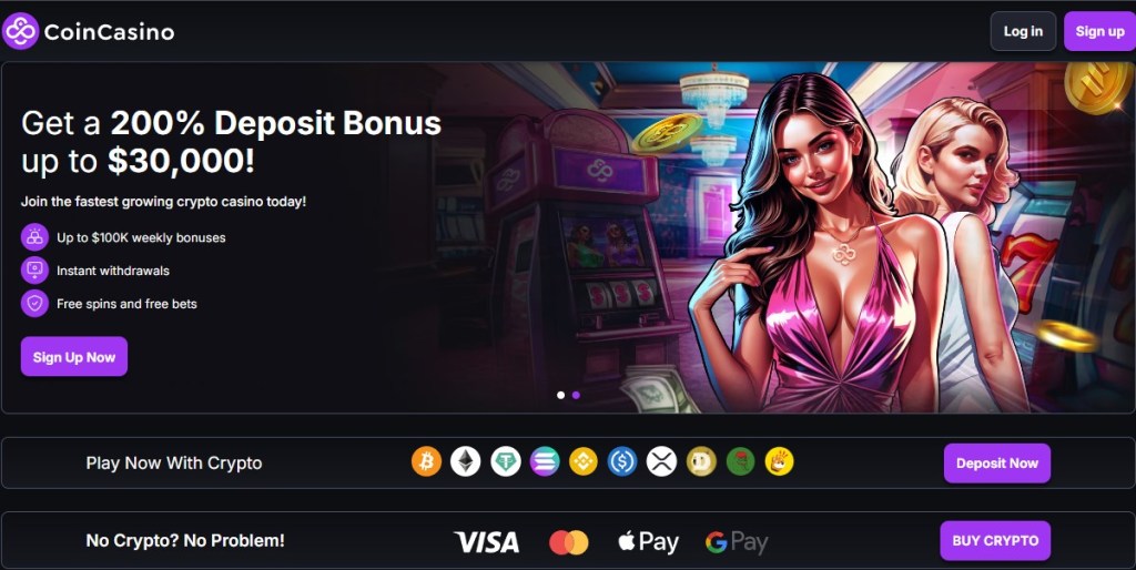 1. CoinCasino – High-Cap Bonus & Massive Game Library for Crypto Players