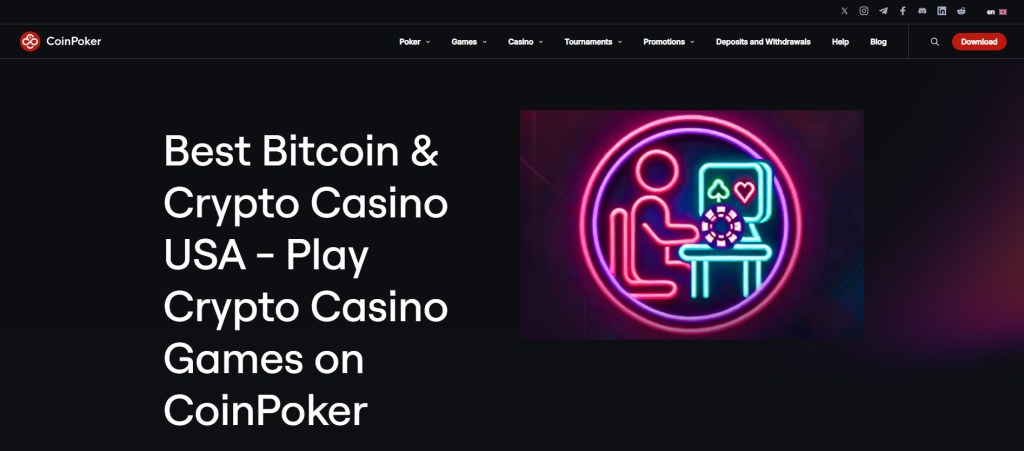 9. Coinpoker – Crypto-driven platform among the best online betting sites