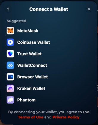 Connect Wallet MAGACOIN FINANCE.