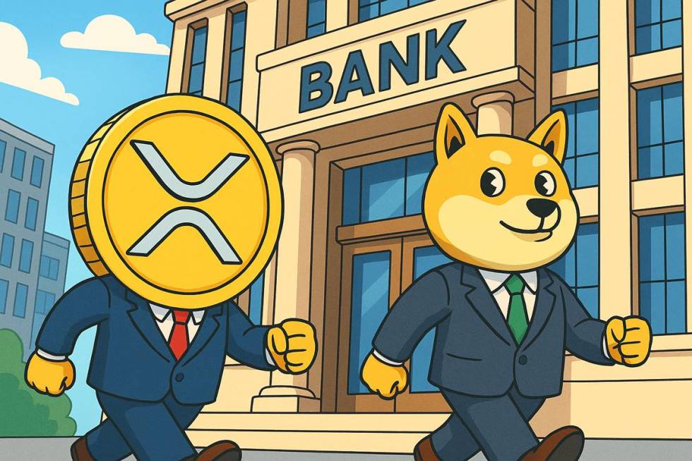 XRP และ Dogecoin ในชุดสูท เดินสู่ธนาคาร