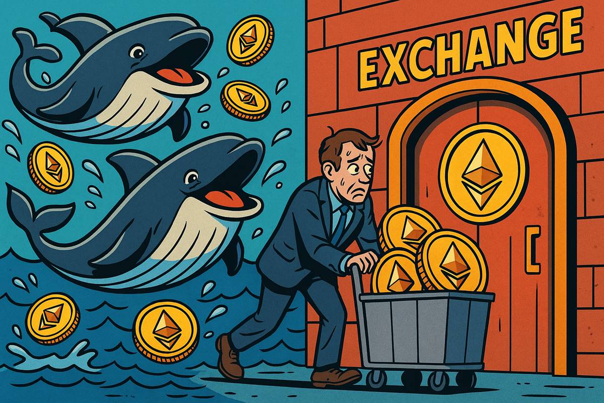 วาฬสะสม Ethereum ขณะผู้ร่วมก่อตั้งโอนเหรียญเข้าเทรด