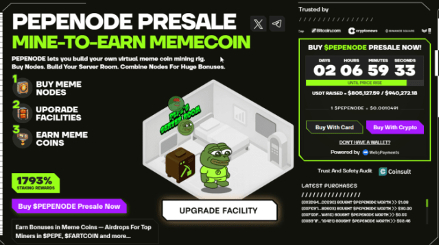 Pepenode’s Presale Reaches 0K As It Allows Users to Create Virtual Crypto Mining Rigs