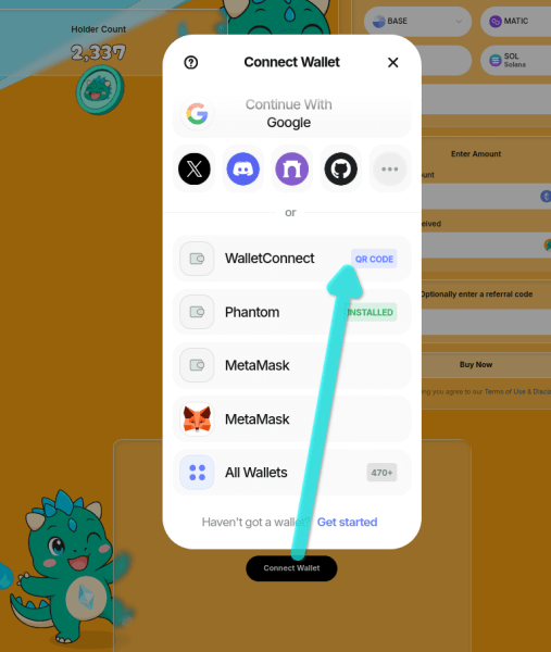 How to use WalletConnect for crypto presale websites.