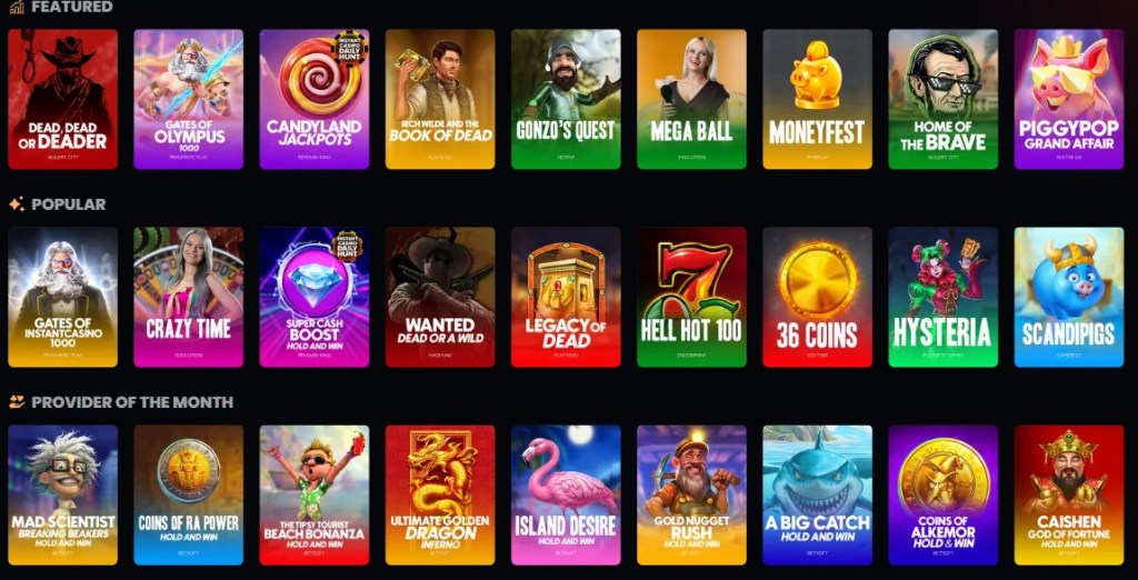 Games Available at Slots LV Sister Sites