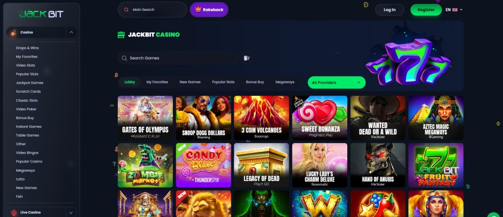 10. JackBit – Immersive live dealer casino experience