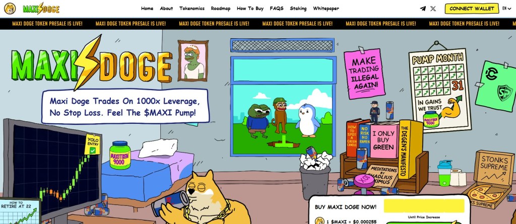 Maxi Doge — Memecoin sa stakingom, natjecanjima i "Maxi Fondom"