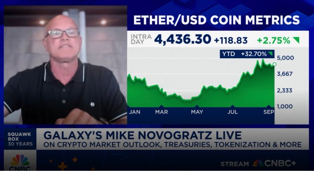 Mike Novogratz speaking on CNBC about the crypto market