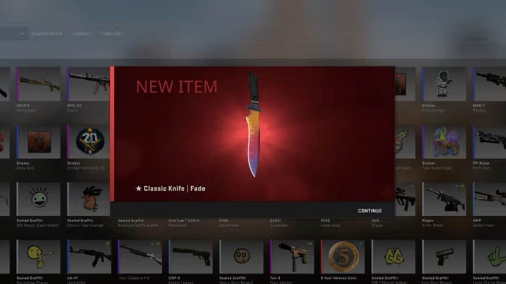 Nhận skin rơi ra từ hòm