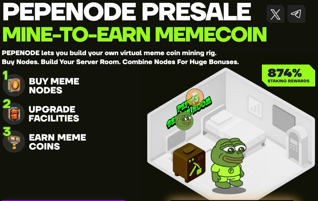  PEPENODE ($PEPENODE) mine-to-earn meme coin.