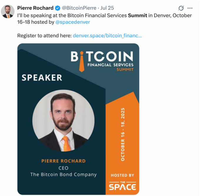 Pierre Rochard confirming attendance at the summit.