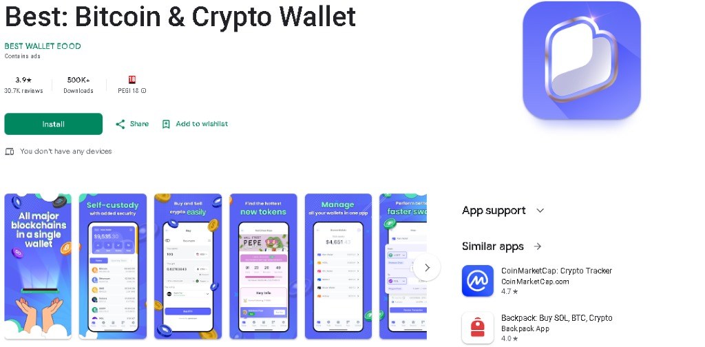 Prenos in namestitev Best Wallet za nakup Toncoin