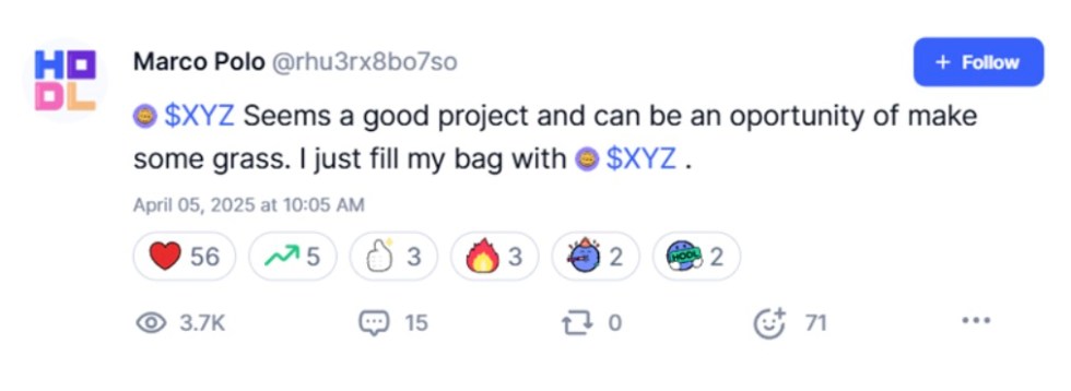 Bullish Mood on $XYZ
