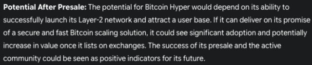 The thoughts of Geminic Bitcoin Hyper.