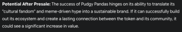 Gemini's review of Pudgy Pandas.