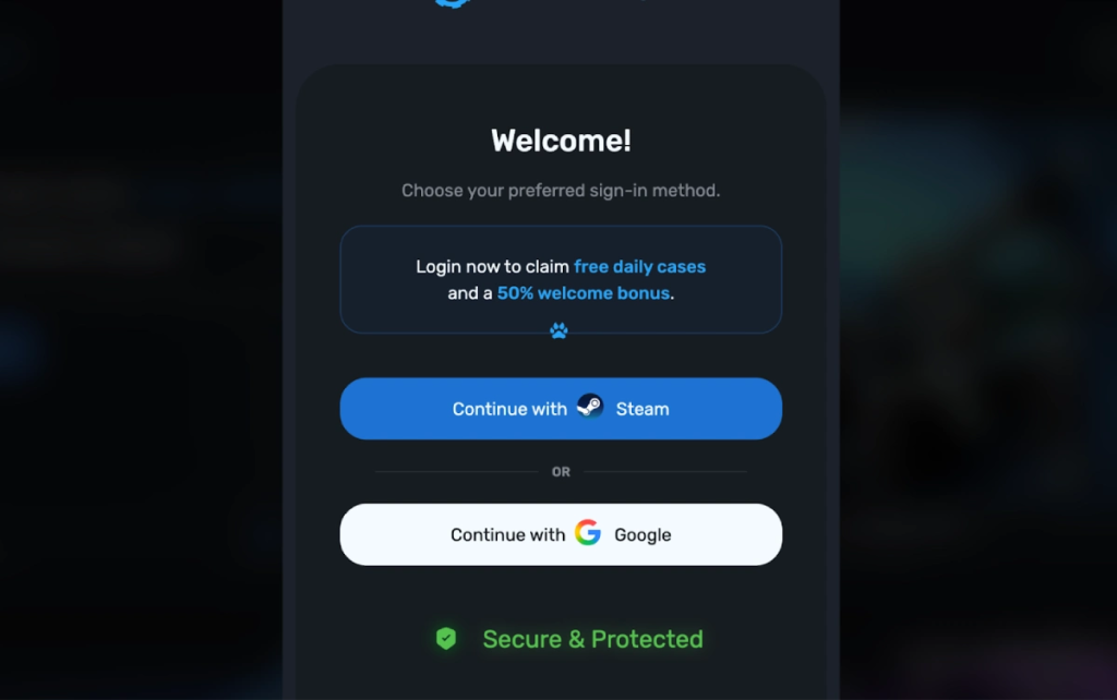 Đăng ký tài khoản cá cược bằng skin tại Skinsluck dễ dàng nhanh chóng 