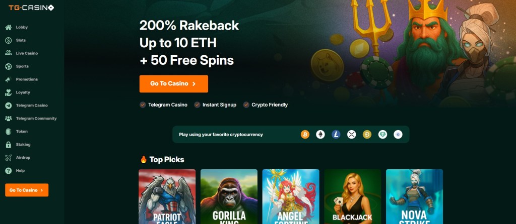 5. TG Casino – A trusted option among online sportsbooks