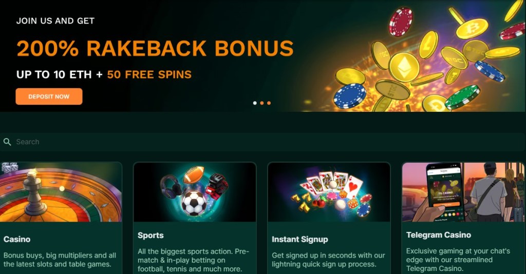 5. TG.Casino – Telegram-Based Betting With Generous Rakeback