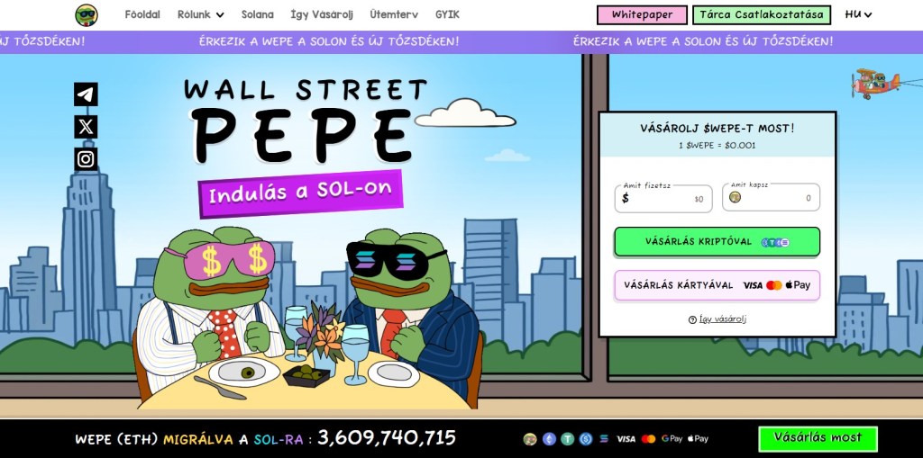 Wall Street Pepe (WEPE): Meme coin z ambicjami Wall Street